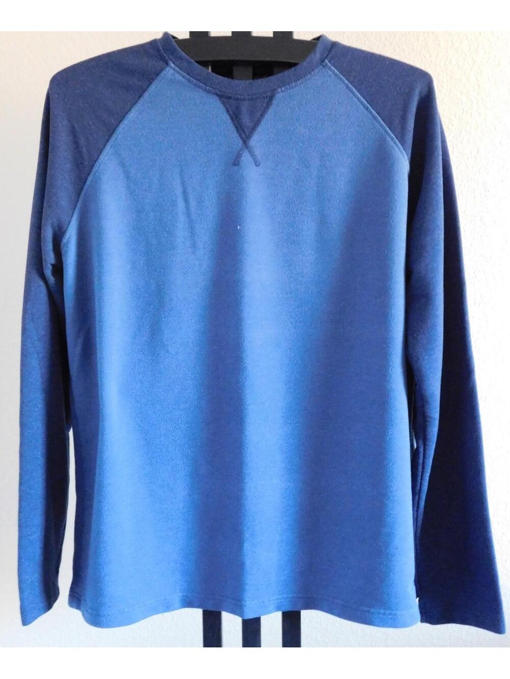Orvis Crewneck Sweatshirt Mens Size Large Blue Raglan Pullover Casual